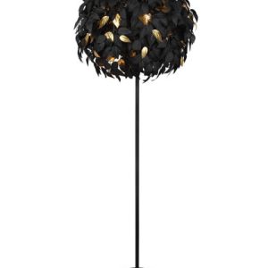 Lampa podłogowa czarno-złota LEAVY 3xE14x28W wym:180x70x70cm RL 891722