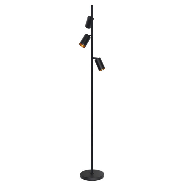 Lampa podłogowa czarno-złota Maribel 3xGU10x12W wym:160x22x22cm Polux 891680