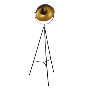 Lampa podłogowa czarno-złota Matylda 1xE27x20W wym:164x70x70cm Polux 883503