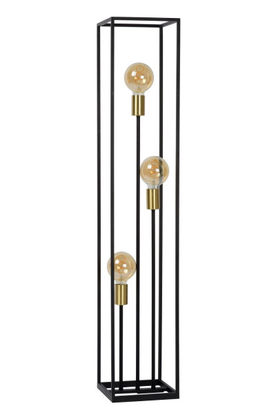 Lampa podłogowa czarno-złota RUBEN 3xE27x40W wym:120x22x22cm Lucide 1050119