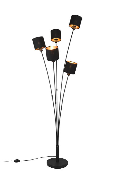 Lampa podłogowa czarno-złota TOMMY 5xE14x40W wym:163x48x45,5cm RL 891787