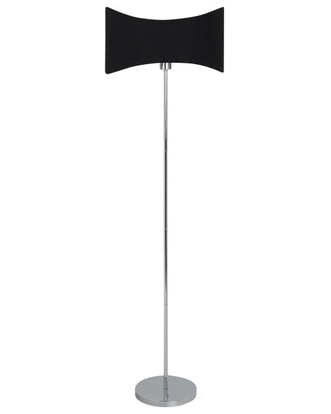 Lampa podłogowa czarny abażur sztuczny jedwab srebrna 279482