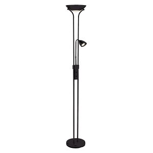 Lampa podłogowa Detroit 2-punktowa metalowa czarna 62498 Lampa podłogowa Detroit 2-punktowa metalowa czarna 62498