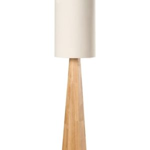 Lampa podłogowa do sypialni i salonu jasnobrązowa z drewna kauczukowego 786004