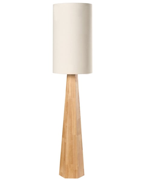 Lampa podłogowa do sypialni i salonu jasnobrązowa z drewna kauczukowego 786004