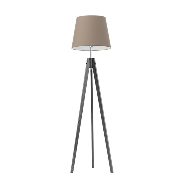 Lampa podłogowa drewniana ARUBA minimalistyczna Popielaty/ Beżowy 922320