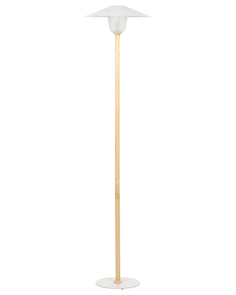 Lampa podłogowa drewniana biała 141996