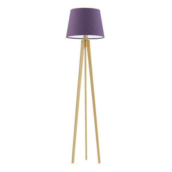 Lampa podłogowa drewniana CURACAO Dąb/ Fioletowy 922313
