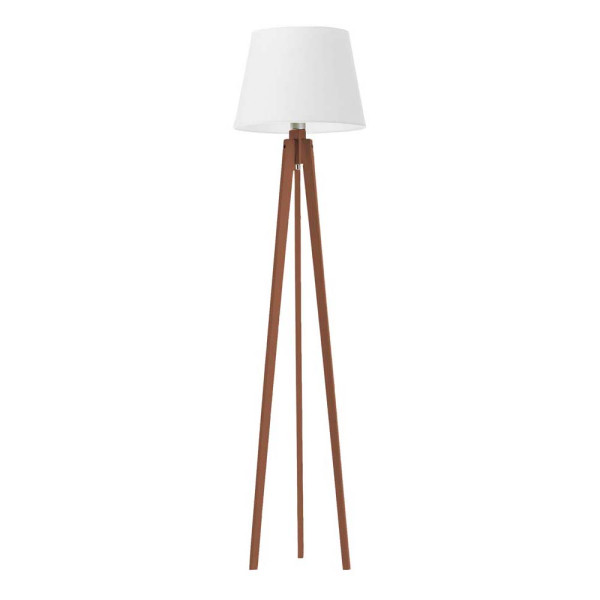 Lampa podłogowa drewniana CURACAO styl scandi Mahoń/ Biały 922311