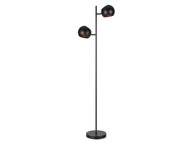 Lampa podłogowa Edgar 2-punktowa metalowa czarna 48033