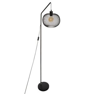 LAMPA PODŁOGOWA Emie czarna METALOWA ażurowy klosz 438577 LAMPA PODŁOGOWA Emie czarna METALOWA ażurowy klosz 438577