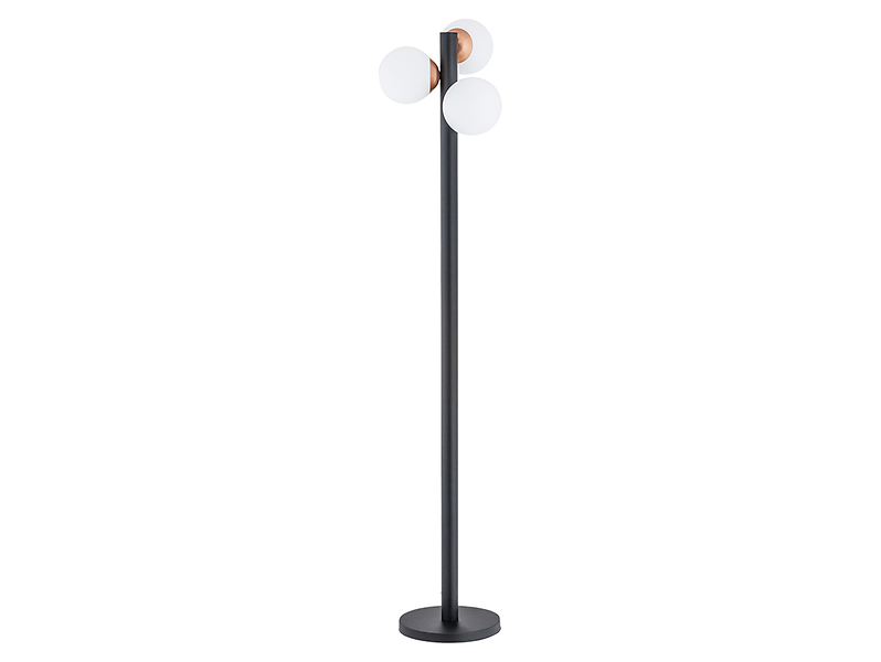 Lampa podłogowa Ente 3-punktowa stalowa biało-czarna 29058