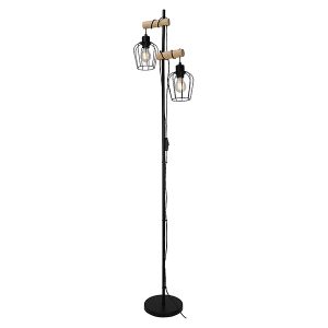 Lampa podłogowa Fabian 2-punktowa metalowa czarna 299327 Lampa podłogowa Fabian 2-punktowa metalowa czarna 299327