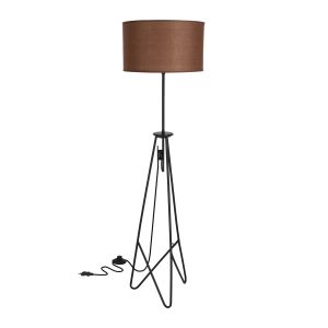 Lampa podłogowa FLOAT czarna 1x60w e27 abażur timber ciemny 795658 Lampa podłogowa FLOAT czarna 1x60w e27 abażur timber ciemny 795658