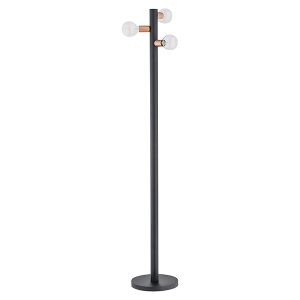 Lampa podłogowa Foco 3-punktowa stalowa czarna 29104 Lampa podłogowa Foco 3-punktowa stalowa czarna 29104