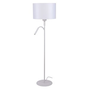 Lampa podłogowa Hotel plus 2-punktowa tkaninowa biała 47993 Lampa podłogowa Hotel plus 2-punktowa tkaninowa biała 47993