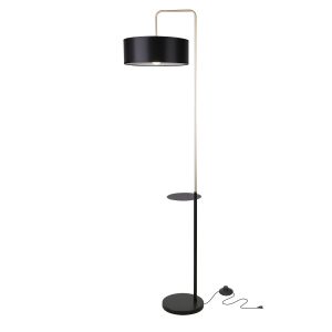 Lampa podłogowa IMPACT czarny+złoty matowy 1x40w e27 abażur czarny 360446