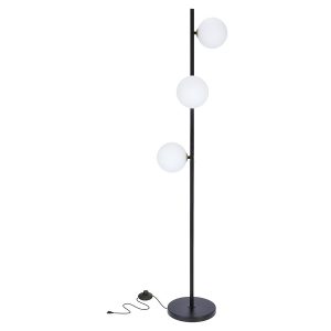 Lampa podłogowa Kama 3-punktowa metalowa czarna 210712 Lampa podłogowa Kama 3-punktowa metalowa czarna 210712