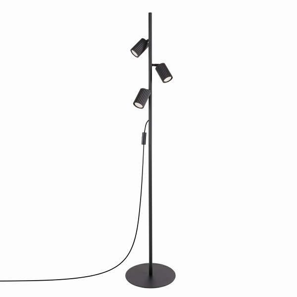 Lampa podłogowa KARBON 3-punktowa aluminiowa czarna 1069119
