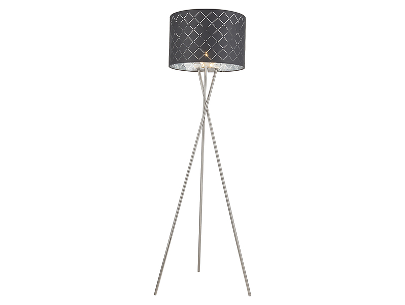 Lampa podłogowa Kidal tkaninowa szara 24135