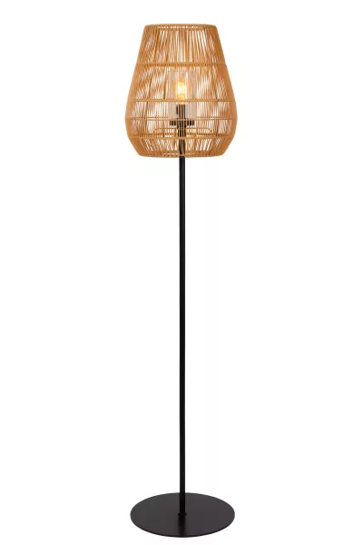 Lampa podłogowa kolor rattano-czarna NERIDA 1xE27x40W Lucide 891674