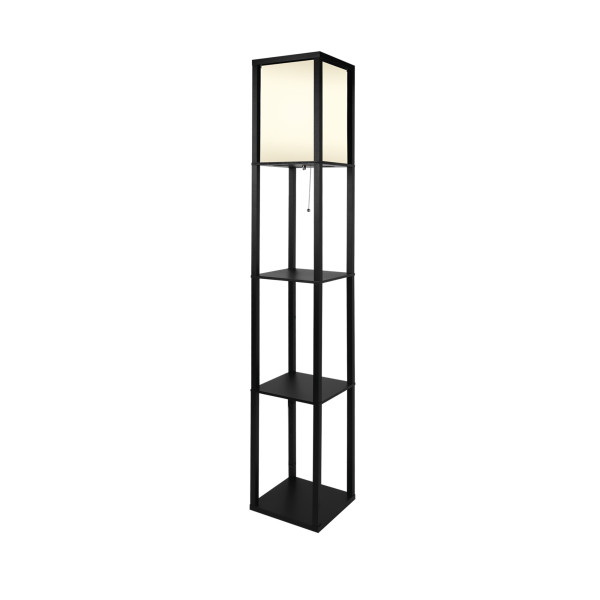 Lampa podłogowa LIGHTLOGIC LL SUSSE FL E27 66563 czarna z półkami 160 cm 1 954455