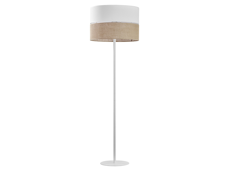 Lampa podłogowa Linobianco tkaninowa biała 56992