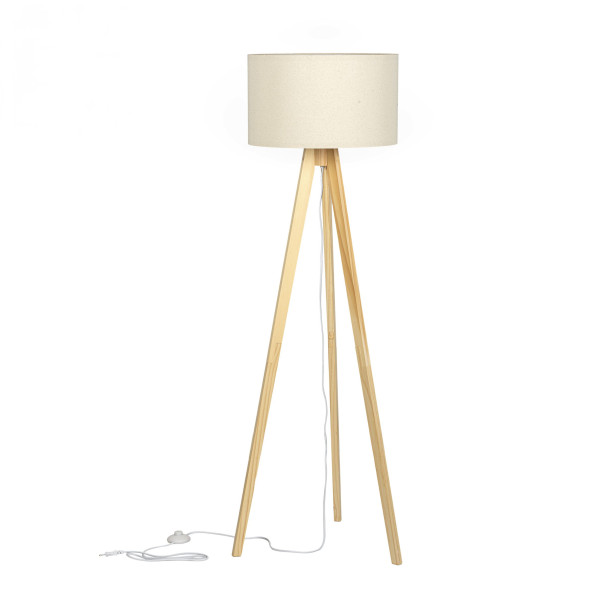 Lampa podłogowa LL THOLMAR FL E27 66738 LightLogic drewno trójnóg beżowy 1 976983