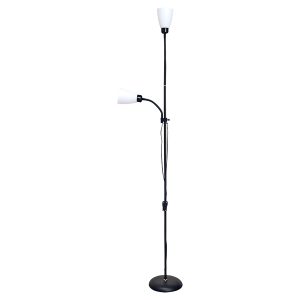 Lampa podłogowa Mader 2-punktowa stalowa czarna 345466 Lampa podłogowa Mader 2-punktowa stalowa czarna 345466