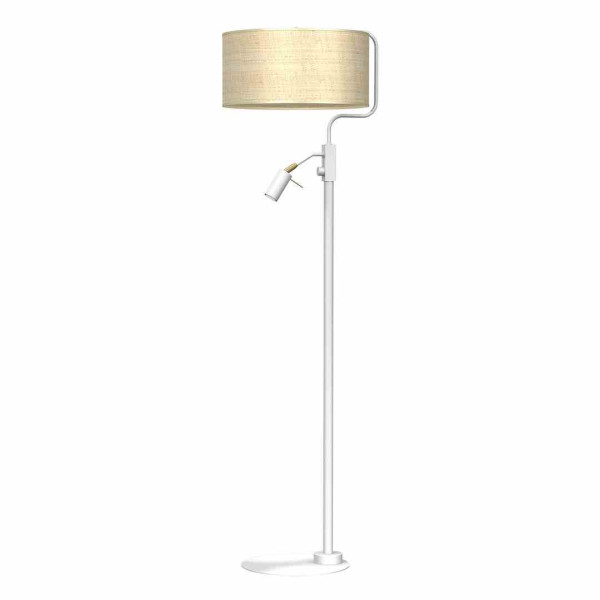 Lampa podłogowa MARSHALL WHITE / RATTAN 1xE27 + 1x mini GU10 855330