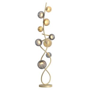 Lampa podłogowa Metz 9-punktowa szklana złota 112783 Lampa podłogowa Metz 9-punktowa szklana złota 112783