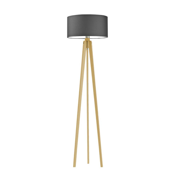 Lampa podłogowa MIAMI drewniana tripod Dąb/ Grafitowy 1003813