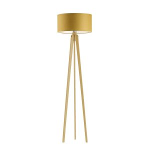 Lampa podłogowa MIAMI drewniana tripod Dąb/ Musztardowy 1003817 Lampa podłogowa MIAMI drewniana tripod Dąb/ Musztardowy 1003817