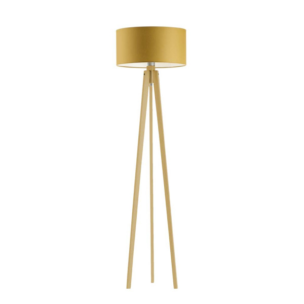 Lampa podłogowa MIAMI drewniana tripod Dąb/ Musztardowy 1003817
