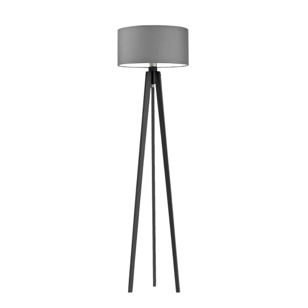 Lampa podłogowa MIAMI drewniana tripod Heban/ Szary Stalowy 1004123