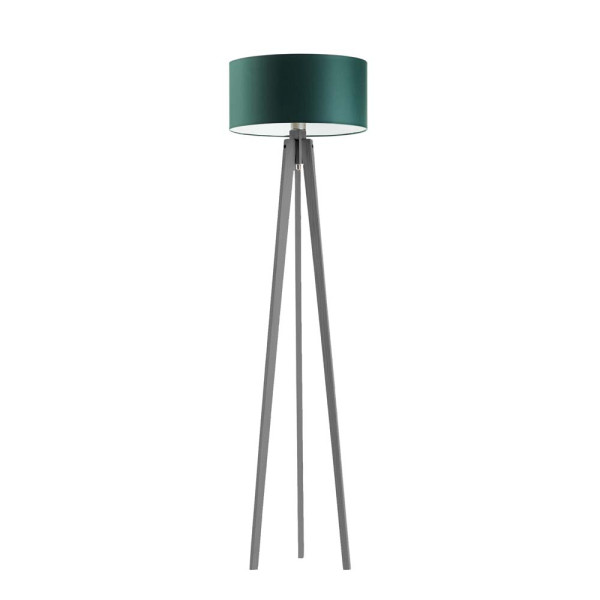 Lampa podłogowa MIAMI drewniana tripod Popielaty/ Zieleń Butelkowa 1004111