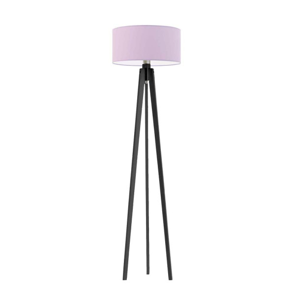 Lampa podłogowa MIAMI tripod design Heban/ Jasny Fioletowy 1003632