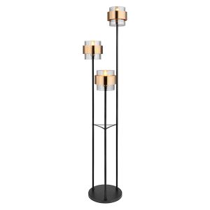 Lampa podłogowa Milley 3-punktowa metalowa czarna 53503 Lampa podłogowa Milley 3-punktowa metalowa czarna 53503