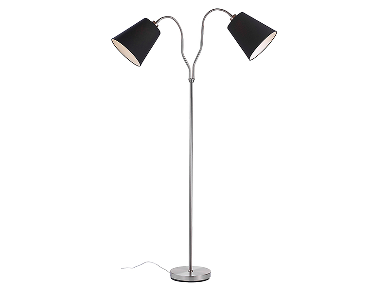 Lampa podłogowa Modena 2-punktowa tkaninowa czarna 24233