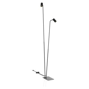 Lampa podłogowa Mono 2-punktowa stalowa czarna 44088 Lampa podłogowa Mono 2-punktowa stalowa czarna 44088
