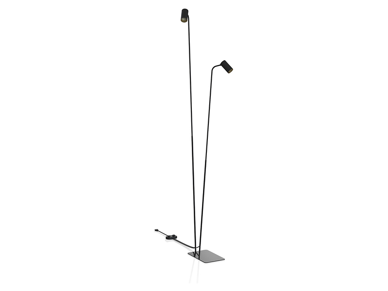 Lampa podłogowa Mono 2-punktowa stalowa czarna 44088