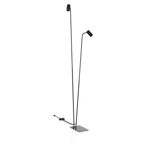 Lampa podłogowa Mono 2-punktowa stalowa czarna 44079 Lampa podłogowa Mono 2-punktowa stalowa czarna 44079
