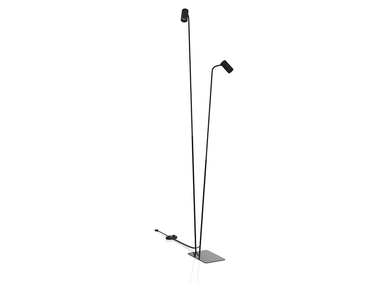 Lampa podłogowa Mono 2-punktowa stalowa czarna 44079