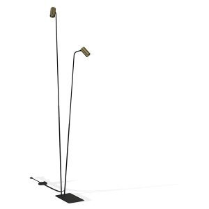 Lampa podłogowa Mono 2-punktowa stalowa czarno-złota 44082 Lampa podłogowa Mono 2-punktowa stalowa czarno-złota 44082