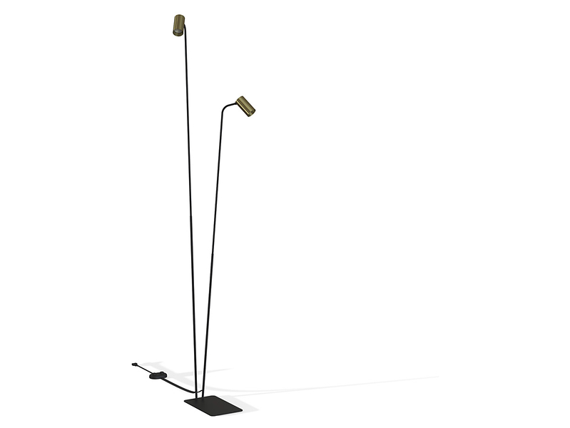 Lampa podłogowa Mono 2-punktowa stalowa czarno-złota 44082