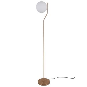 Lampa podłogowa mosiężno-biała Carimi 1xE27x5W wym:152x20x20cm Italux 891767 Lampa podłogowa mosiężno-biała Carimi 1xE27x5W wym:152x20x20cm Italux 891767