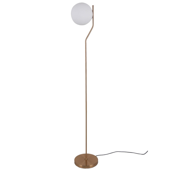 Lampa podłogowa mosiężno-biała Carimi 1xE27x5W wym:152x20x20cm Italux 891767
