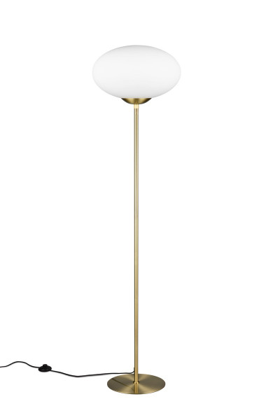 Lampa podłogowa mosiężno-biała FOMENTO 1xE27x15W wym:150x40x40cm Trio 1050135