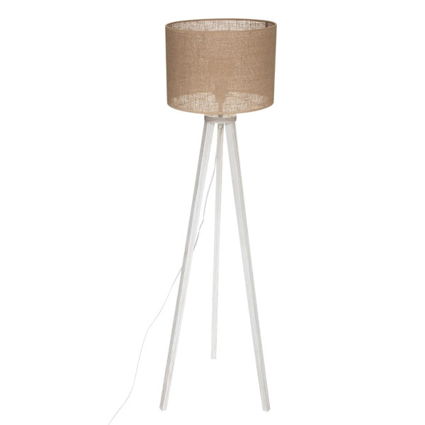 LAMPA PODŁOGOWA na statywie Elva drewno sosnowe bawełna 438564