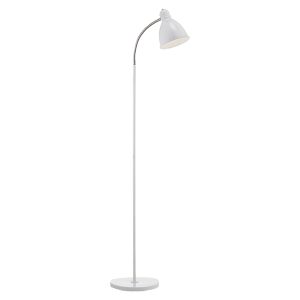 Lampa podłogowa Nitta stalowa biało-srebrna 27372 Lampa podłogowa Nitta stalowa biało-srebrna 27372